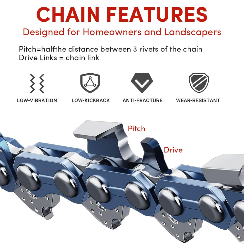 ZIYIZE 16 Inch Chainsaw Bar with chrome-plated finish