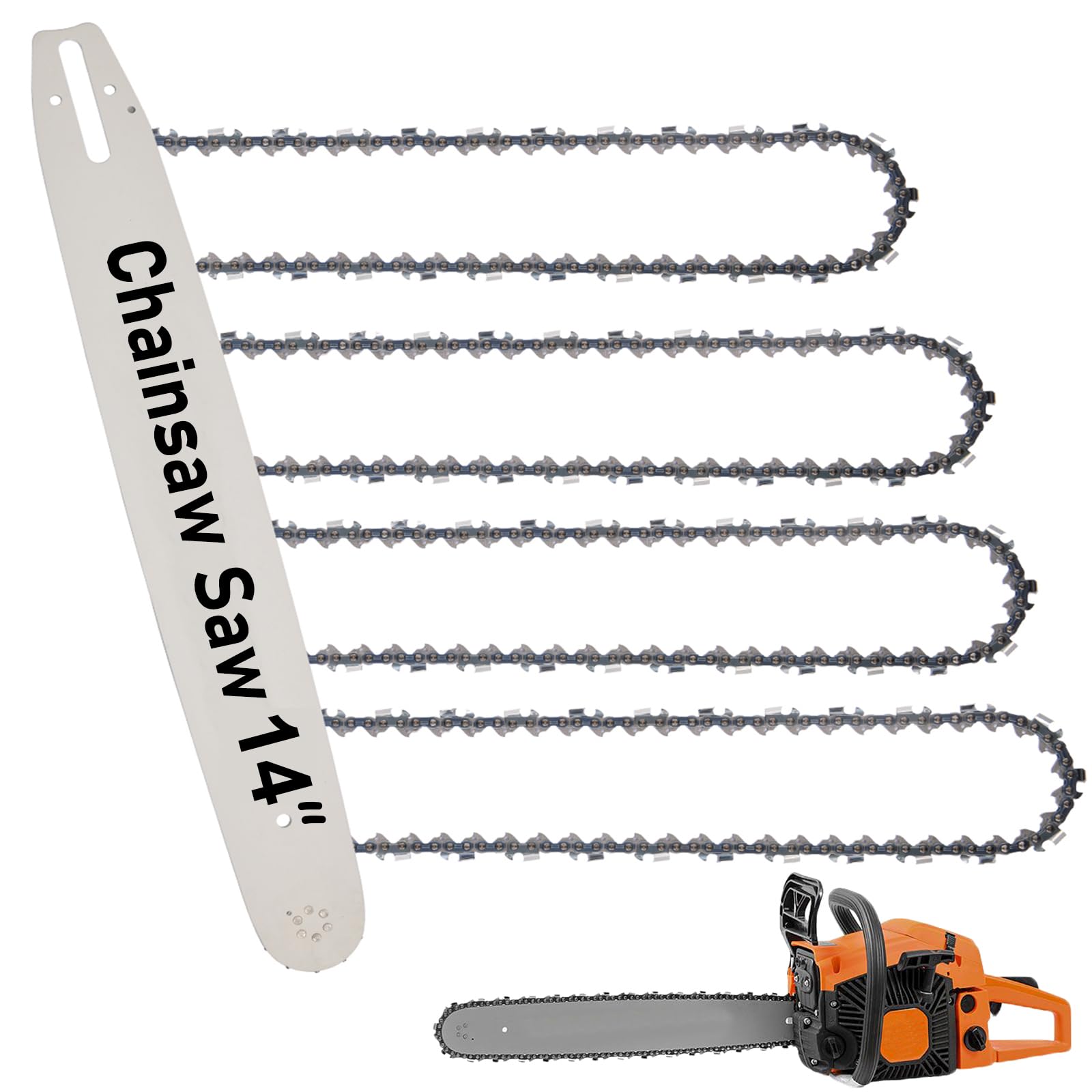 ZIYIZE chainsaw chains displayed with bar