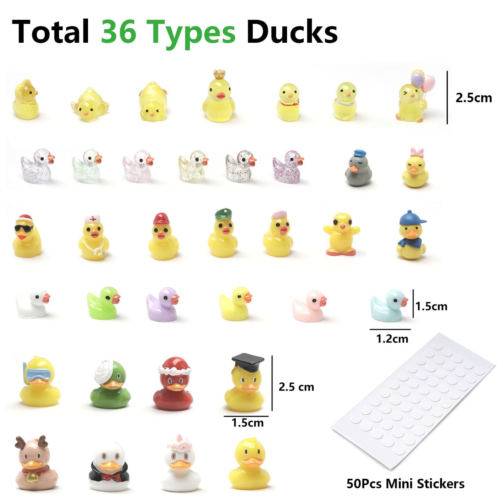 ZMRU mini resin ducks in various styles