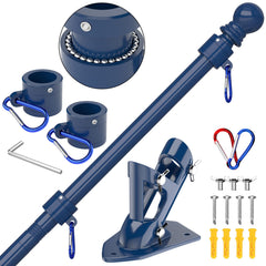 ZMTECH 6 FT Flag Pole Kit with adjustable length in blue