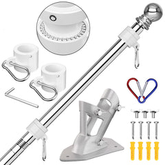 ZMTECH 6 FT Flag Pole Kit with stainless steel finish