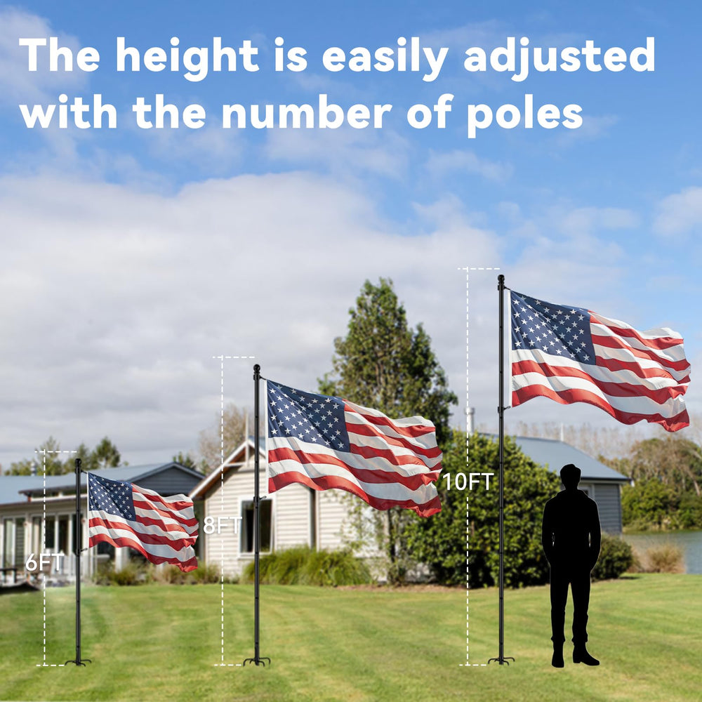 ZMTECH flag pole set up in outdoor garden