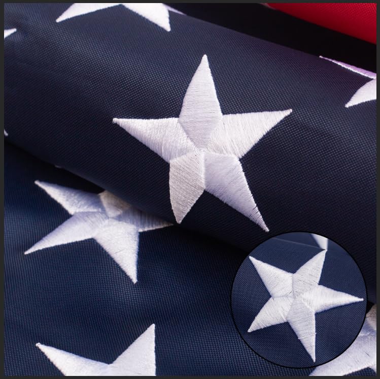 ZNNOPAX American flag 8x12 FT front view with embroidered stars