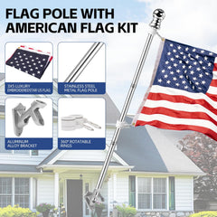 ZNNOPAX stainless steel flagpole close-up with mounting hardware