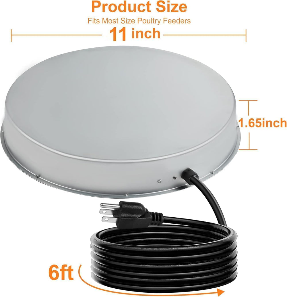 Zoblise Chicken Water Heater Base 11 inch with power cord