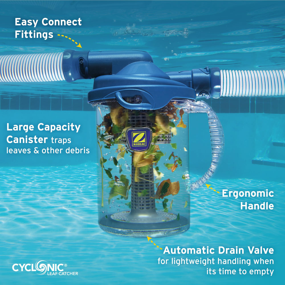 Zodiac Cyclonic Leaf Catcher top view with twist lock feature