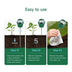 Zoiydals Soil Moisture Meter probe inserted in soil