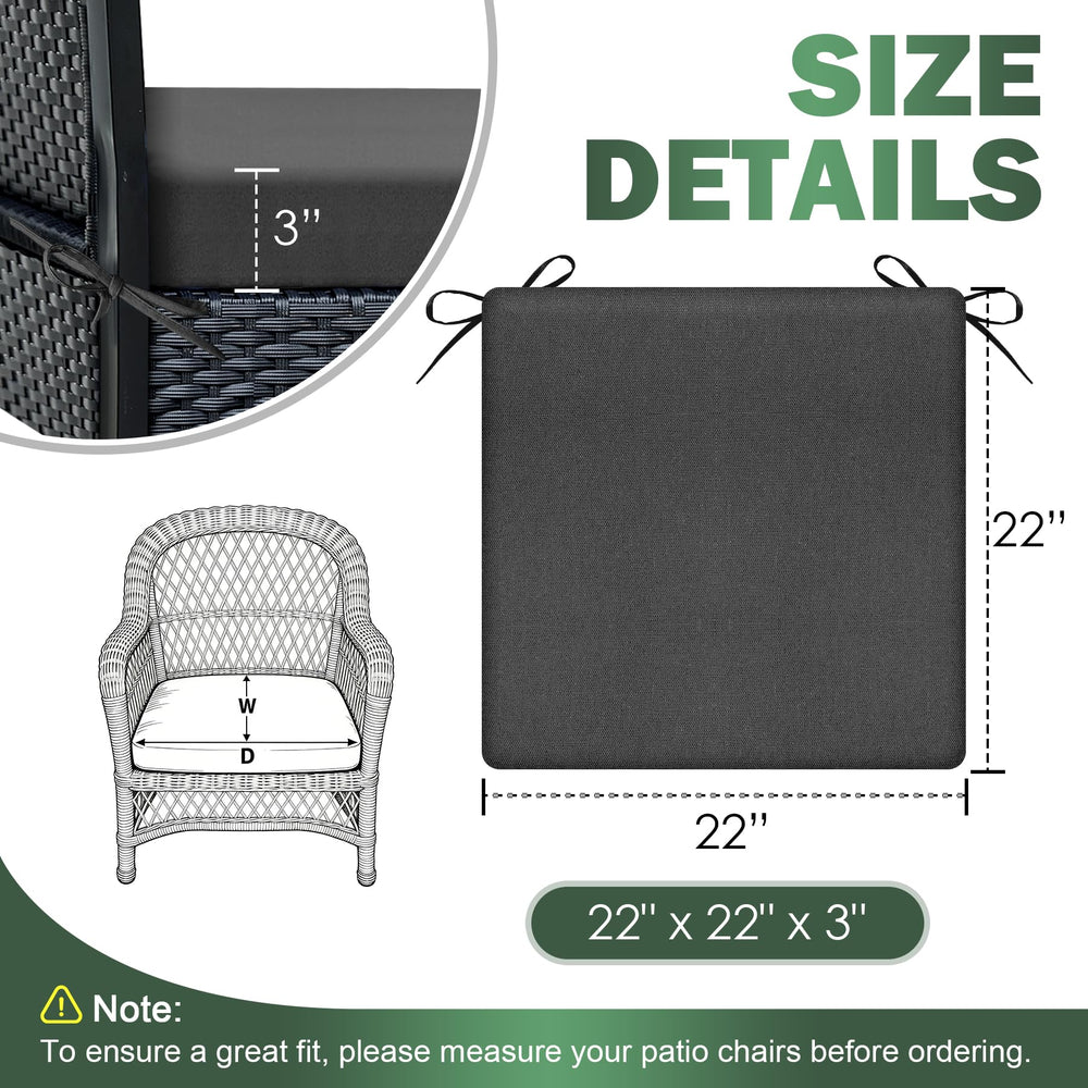 Zonamat outdoor chair cushion side view showing thickness