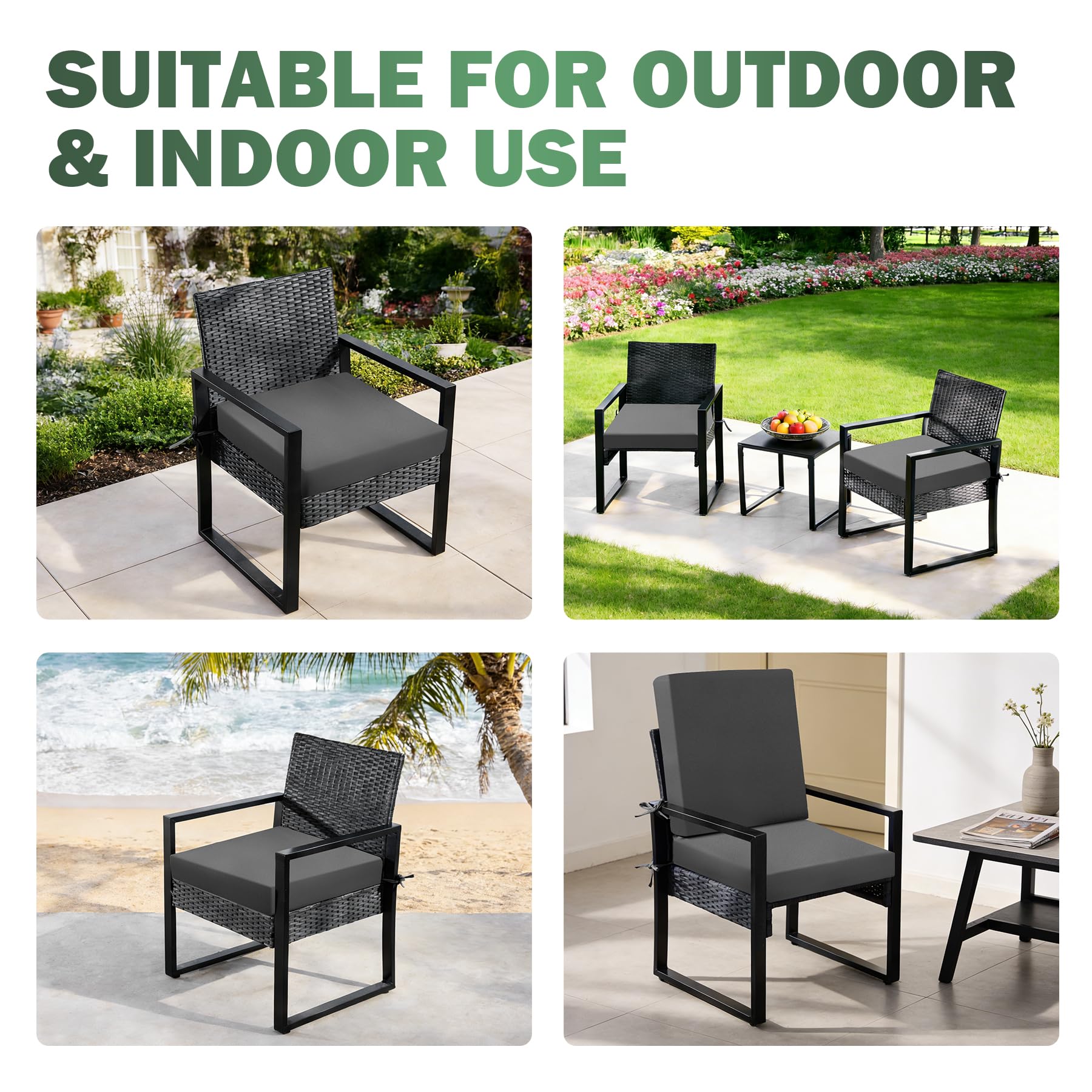 Zonamat outdoor chair cushions displayed in a backyard setting