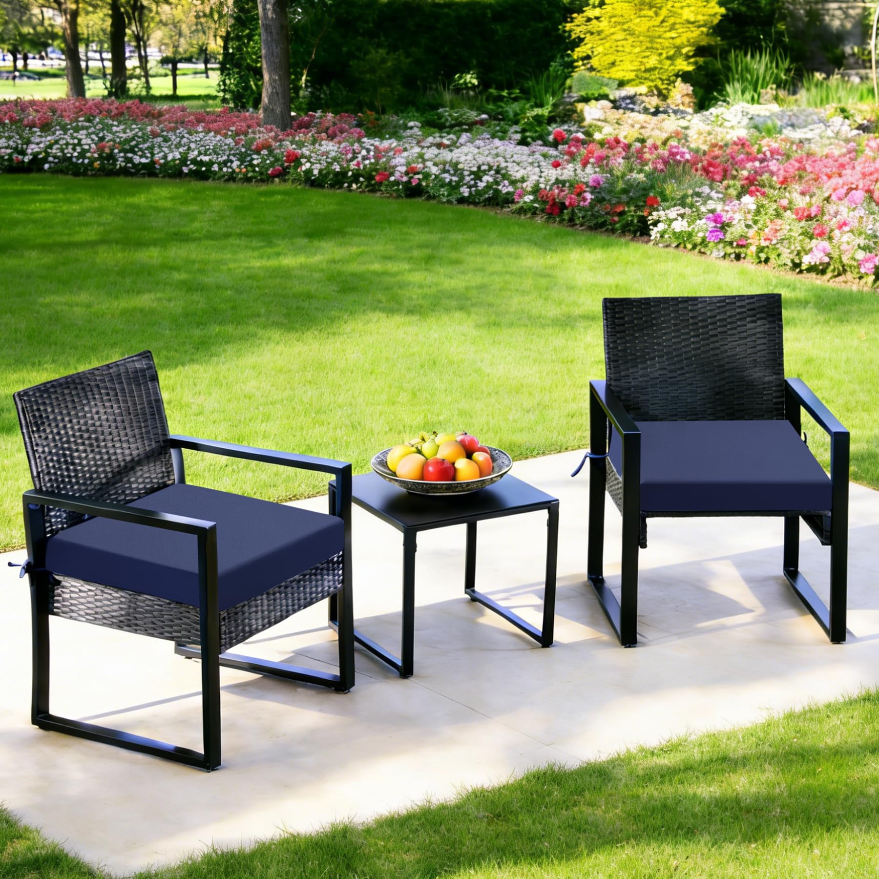 Zonamat Outdoor Chair Cushions Navy Blue on garden chair