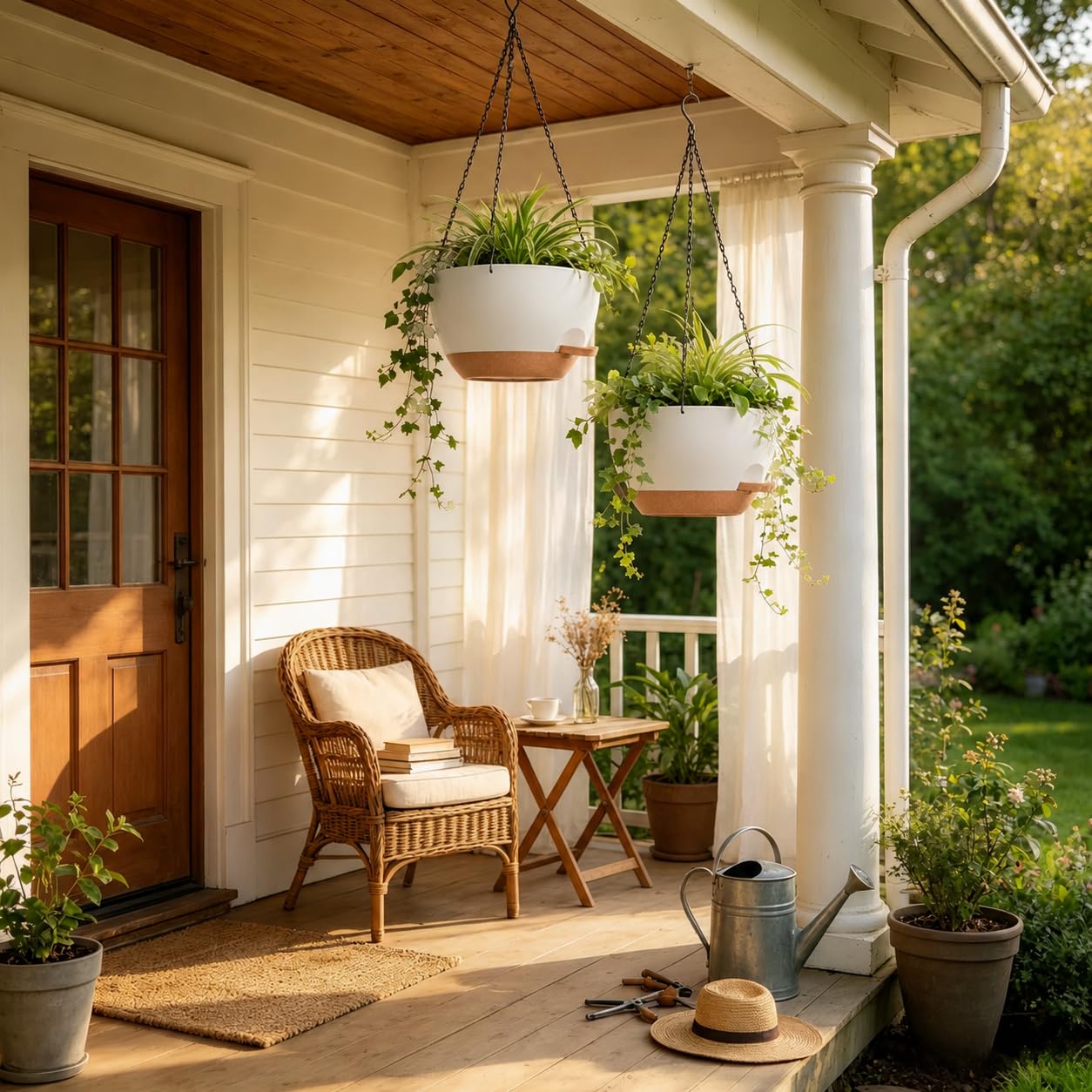 zople 12-inch planter with built-in self-watering reservoir