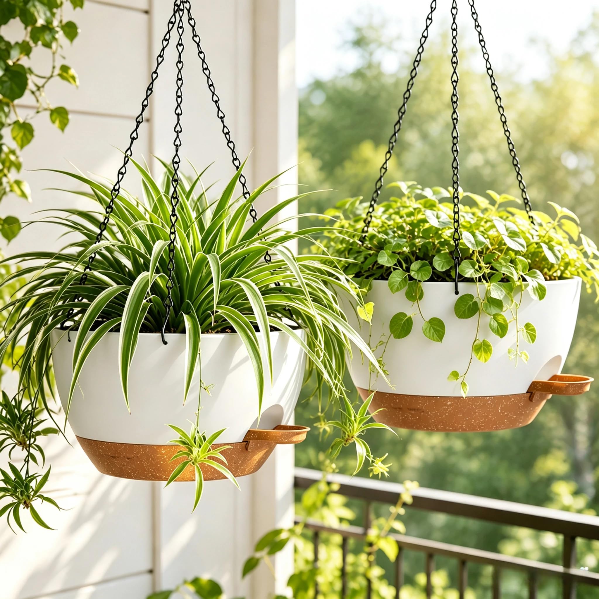 zople hanging planter filled with vibrant flowers indoors