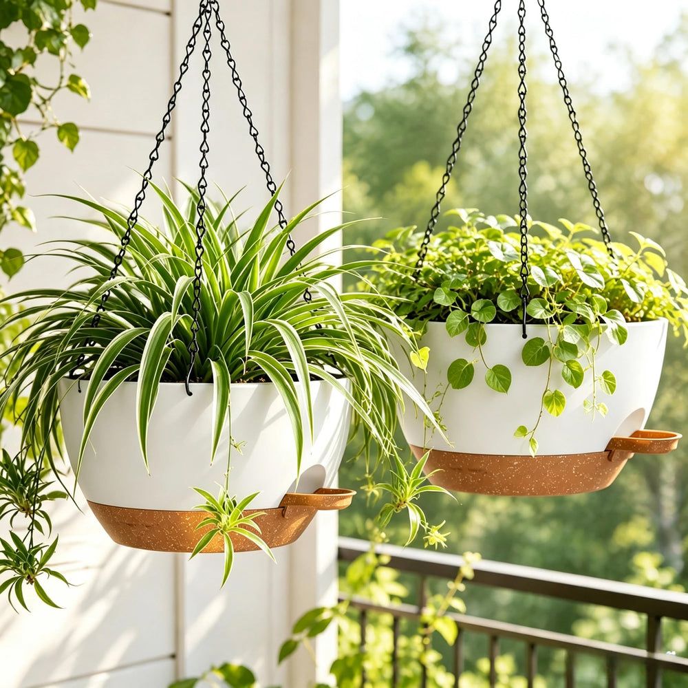 zople hanging planter filled with vibrant flowers indoors