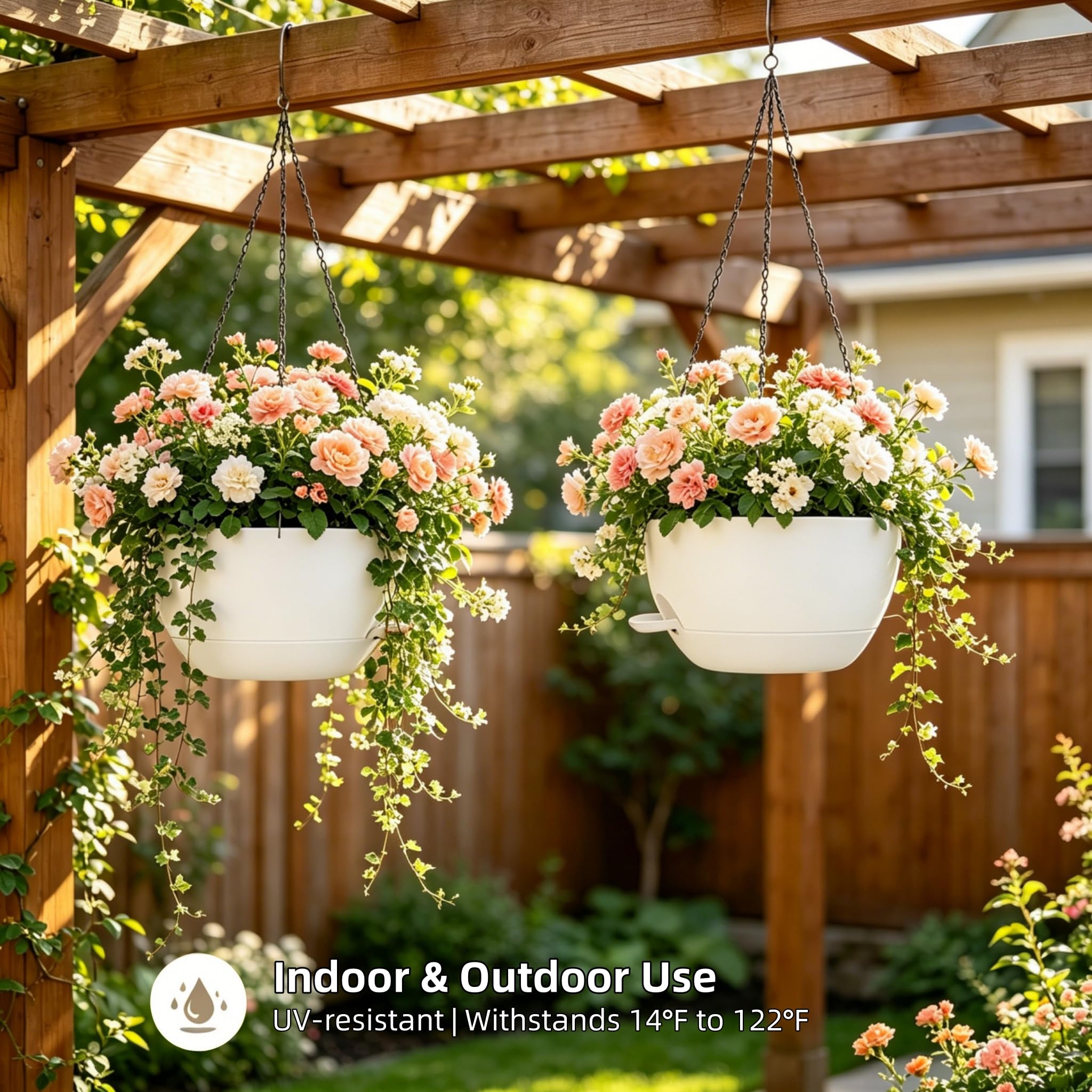 zople hanging planter in garden setting
