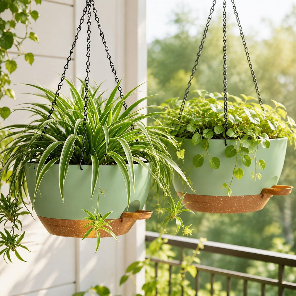 zople self-watering planter in outdoor setting