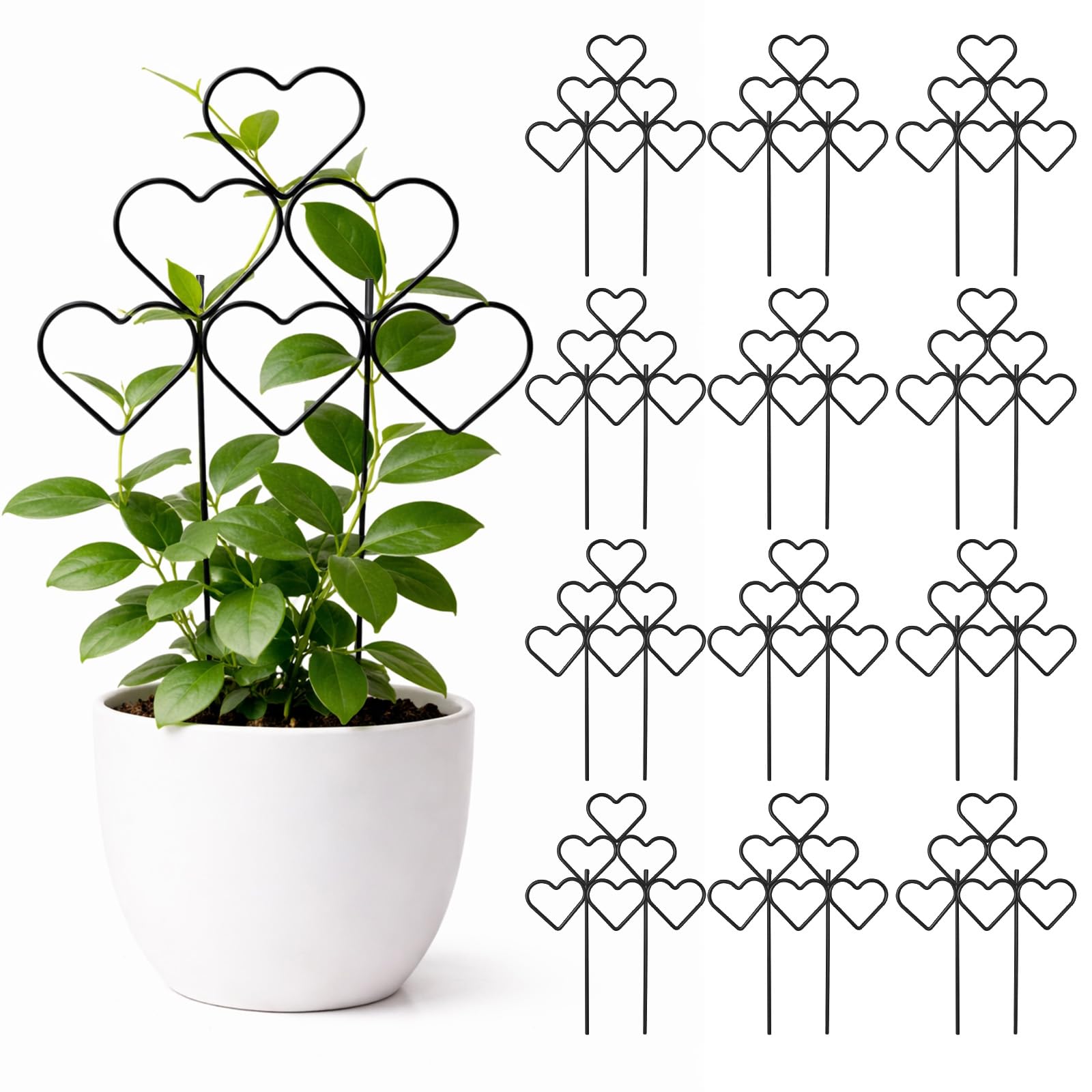 ZOUTOG 12 Pack Trellis for Climbing Plants - Black 15 inch