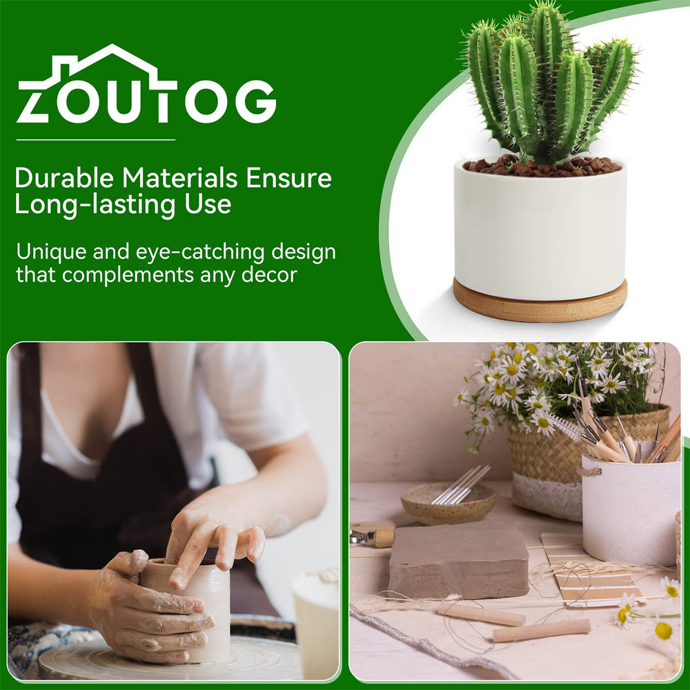 ZOUTOG pots showing bright white finish