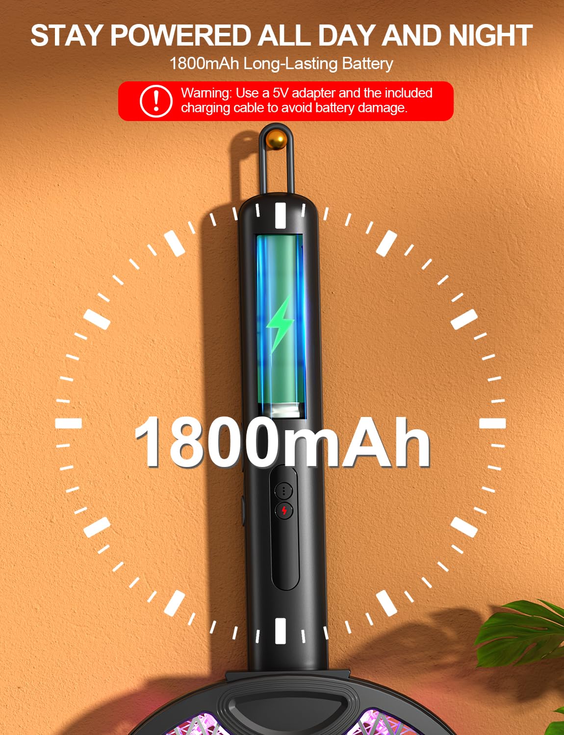 ZOVHYYA Electric Fly Swatter charging with USB cable