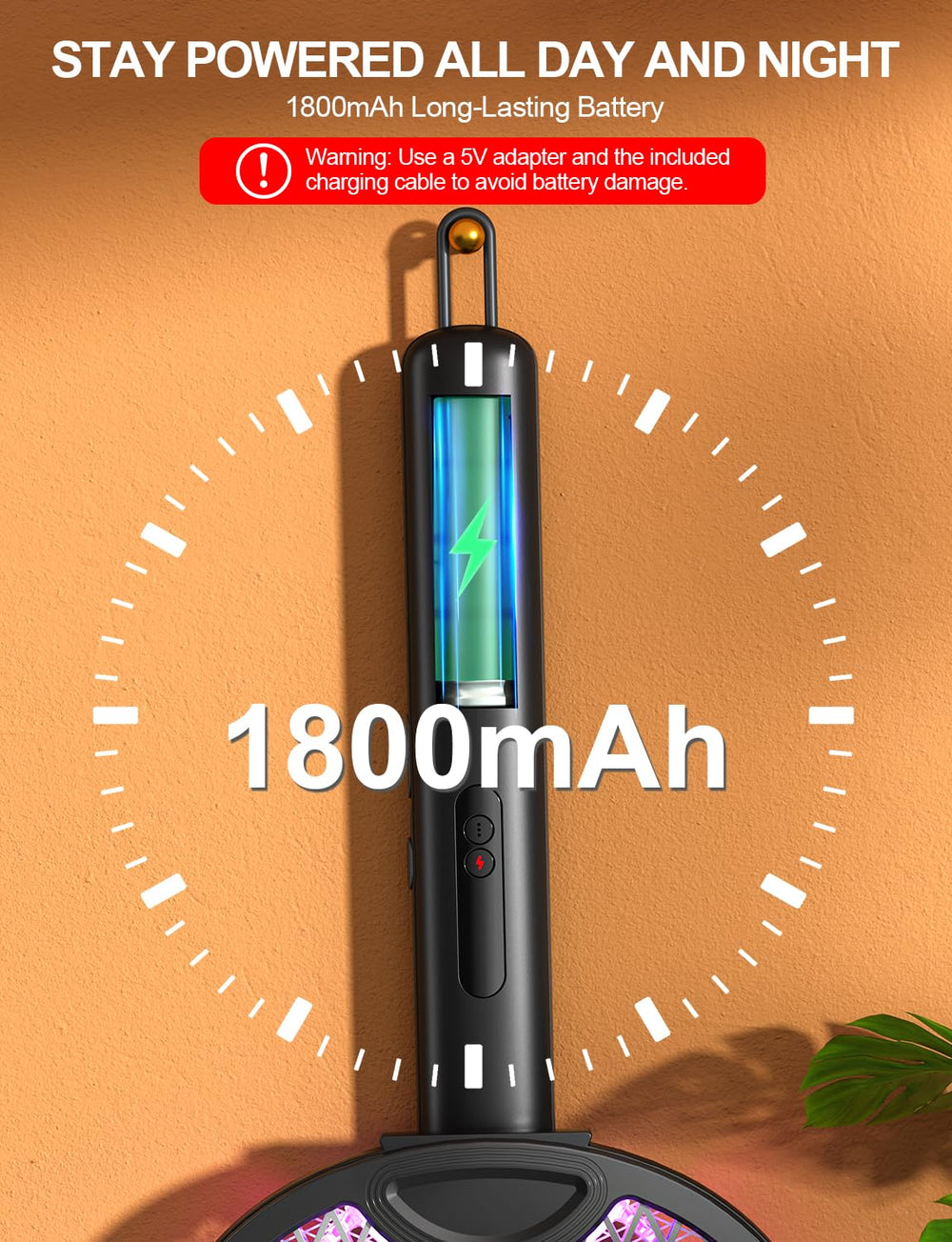 ZOVHYYA Electric Fly Swatter charging with USB cable