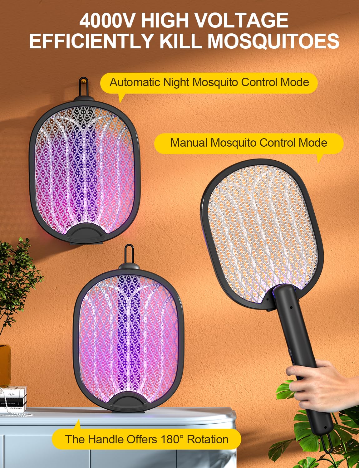 ZOVHYYA Electric Fly Swatter close-up of handle