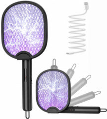 ZOVHYYA Electric Fly Swatter side view with blue-violet light