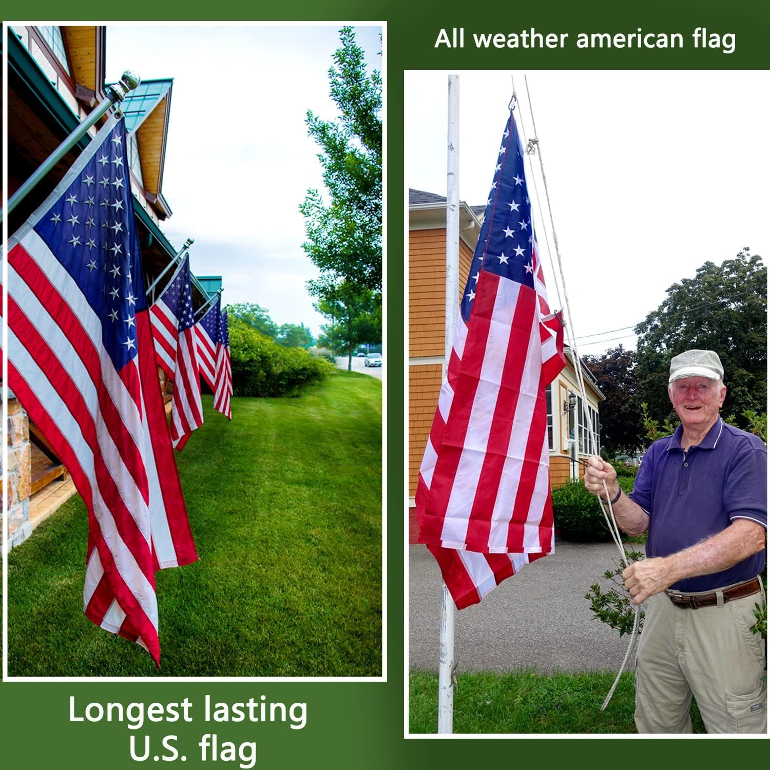 ZoYaone Heavy Duty American Flag displayed at an outdoor event