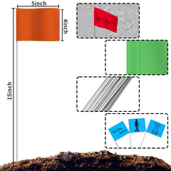 zozen marking flags in a garden setting marking boundaries