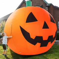 ZPISF 10 FT Giant Pumpkin inflatable front view with LED lights