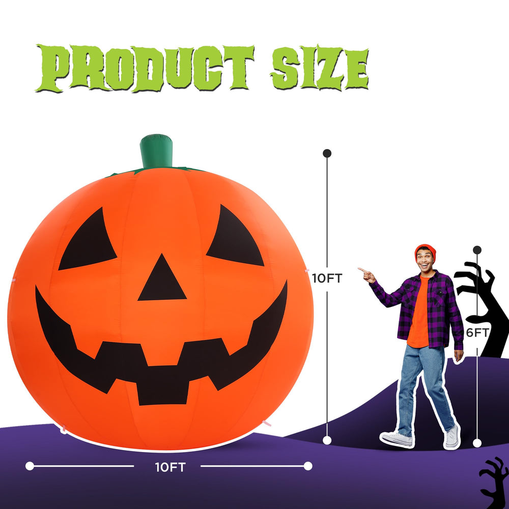 ZPISF 10 FT Giant Pumpkin inflatable setup in yard