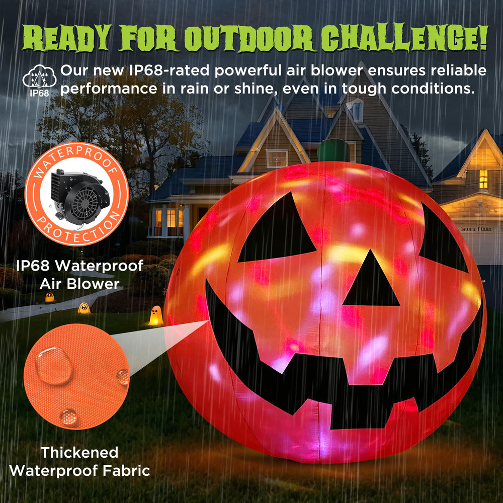 ZPISF 10 FT Giant Pumpkin with ground stakes and ropes