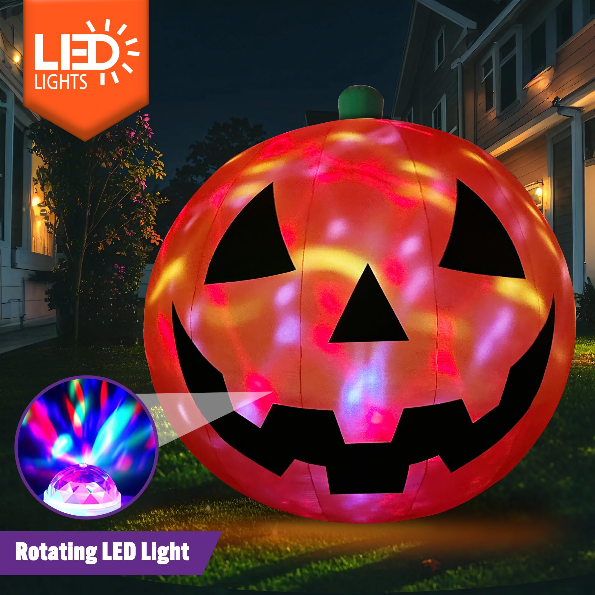 ZPISF inflatable pumpkin showing durable waterproof fabric