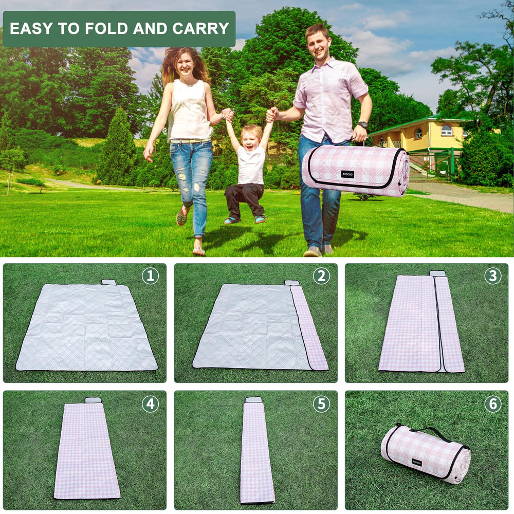 ZUBOND picnic blanket machine washable with care instructions