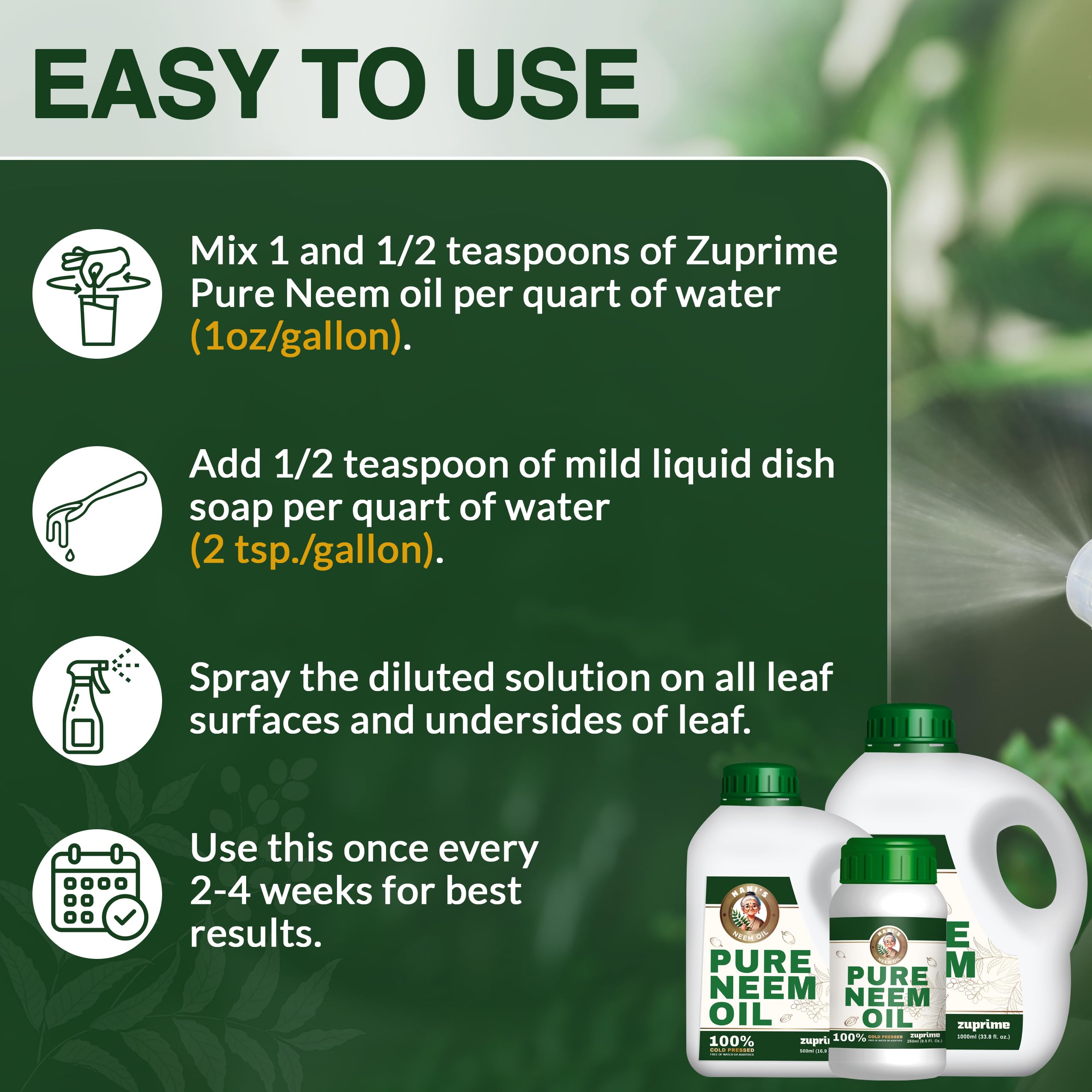 Zuprime neem oil concentrate being mixed with water