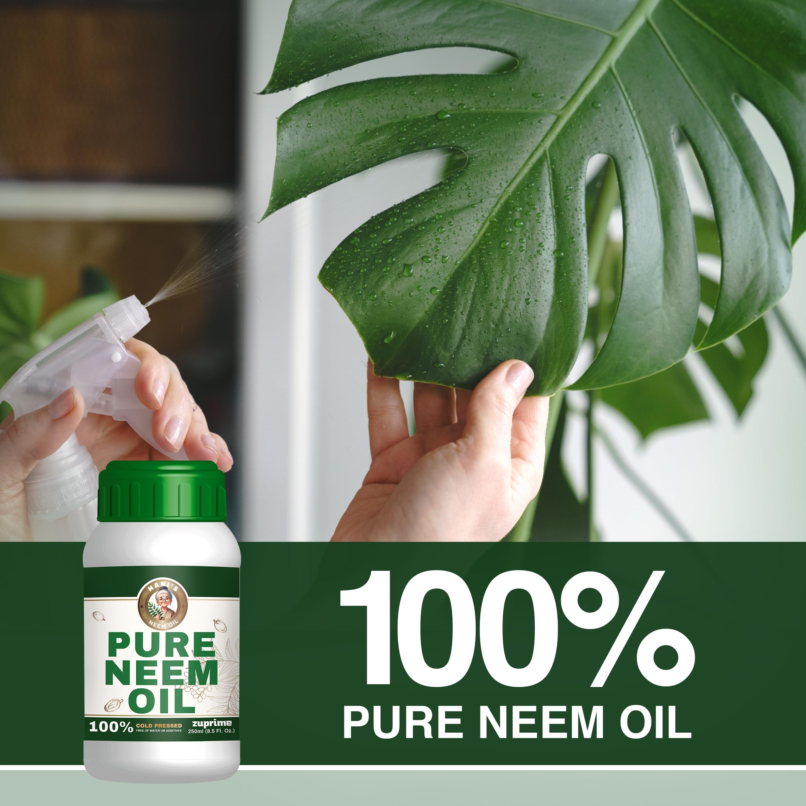 Zuprime Pure Neem Oil 8.5 Fl Oz back label details
