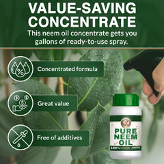 Zuprime Pure Neem Oil 8.5 Fl Oz side view with measurement