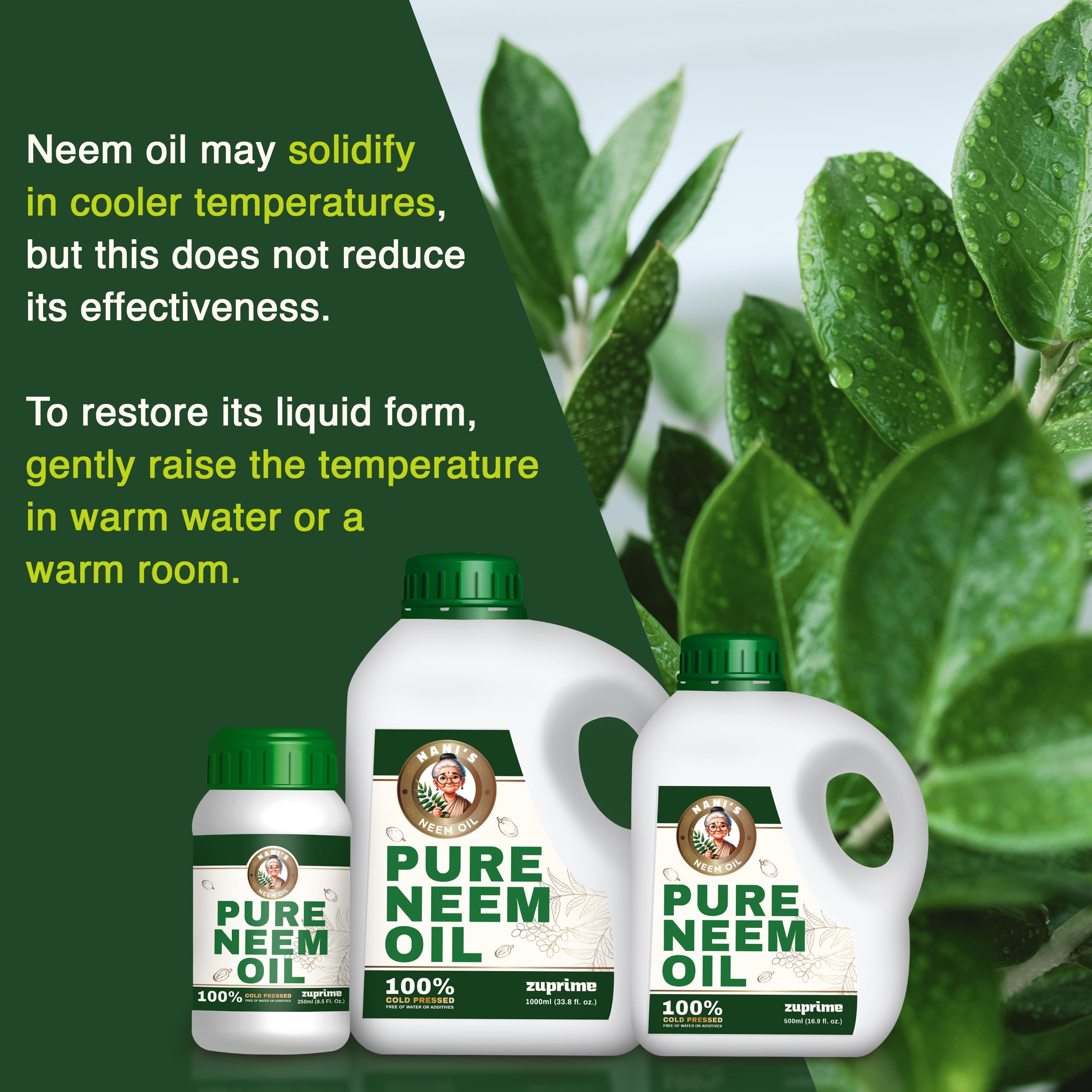 Zuprime Pure Neem Oil 8.5 Fl Oz with gardening tools
