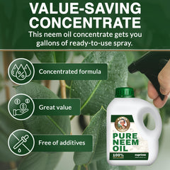 Zuprime Pure Neem Oil Concentrate back view with instructions