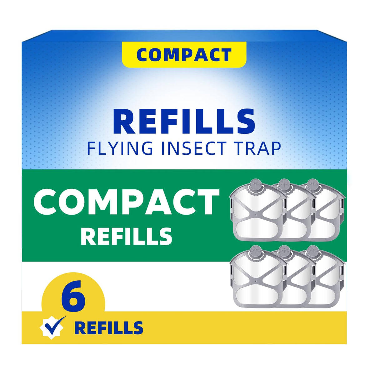 ZUYHNGE Compact Flying Insect Trap Indoor Refill Kit with 6 cartridges