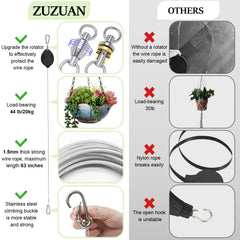 ZUZUAN plant hanger demonstrating height adjustment