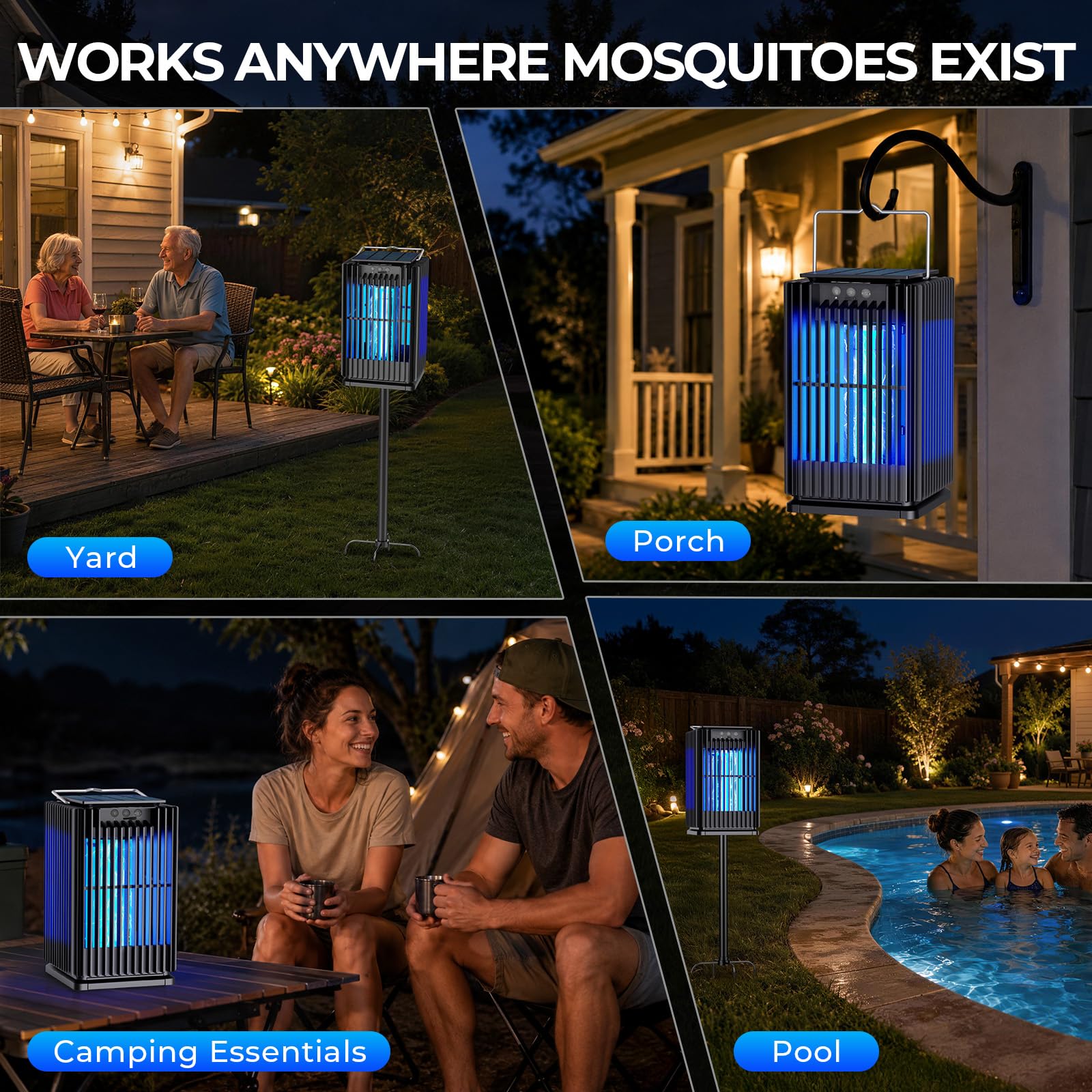 Zwiran Solar Bug Zapper with solar panels visible on top