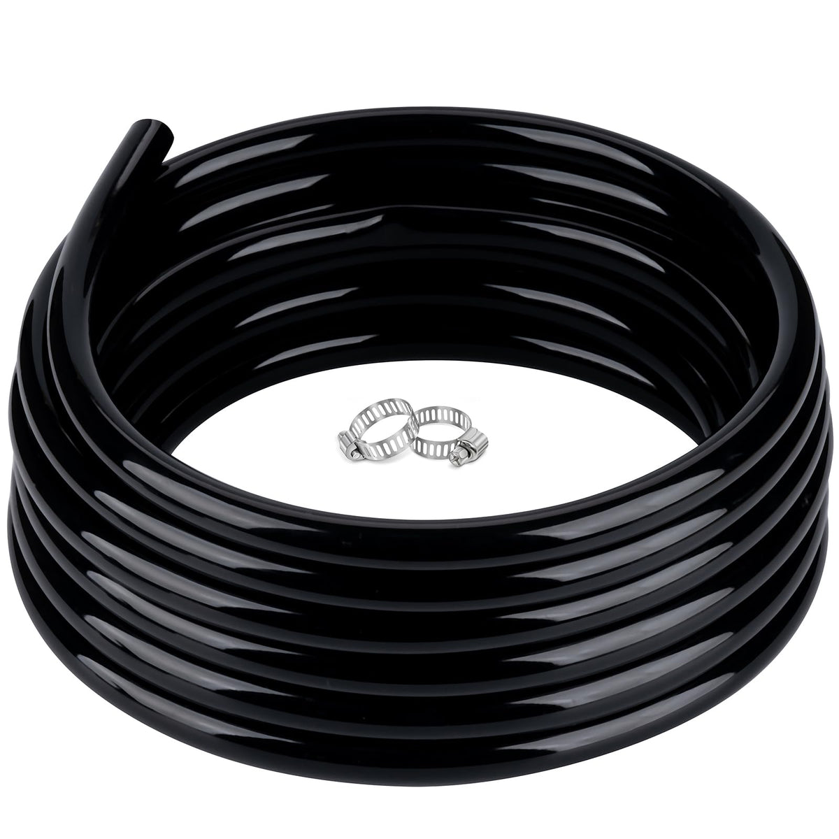 ZY-hosetube 25 ft black vinyl tubing front view