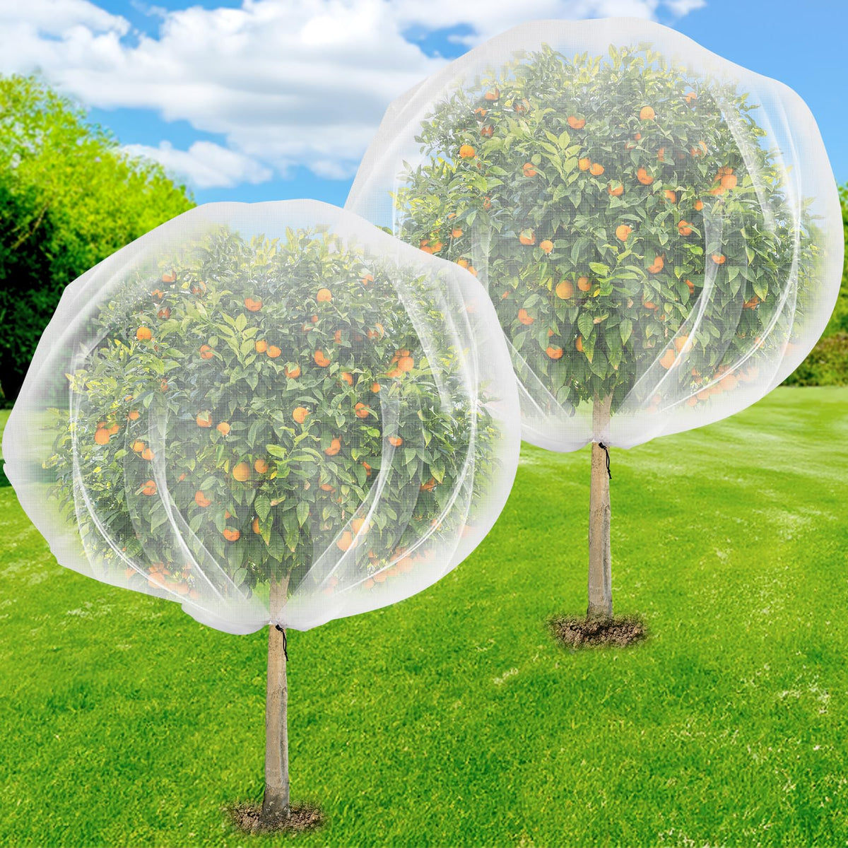 ZYP 2 Pack 7 x 6 ft Fruit Tree Netting Covers in white
