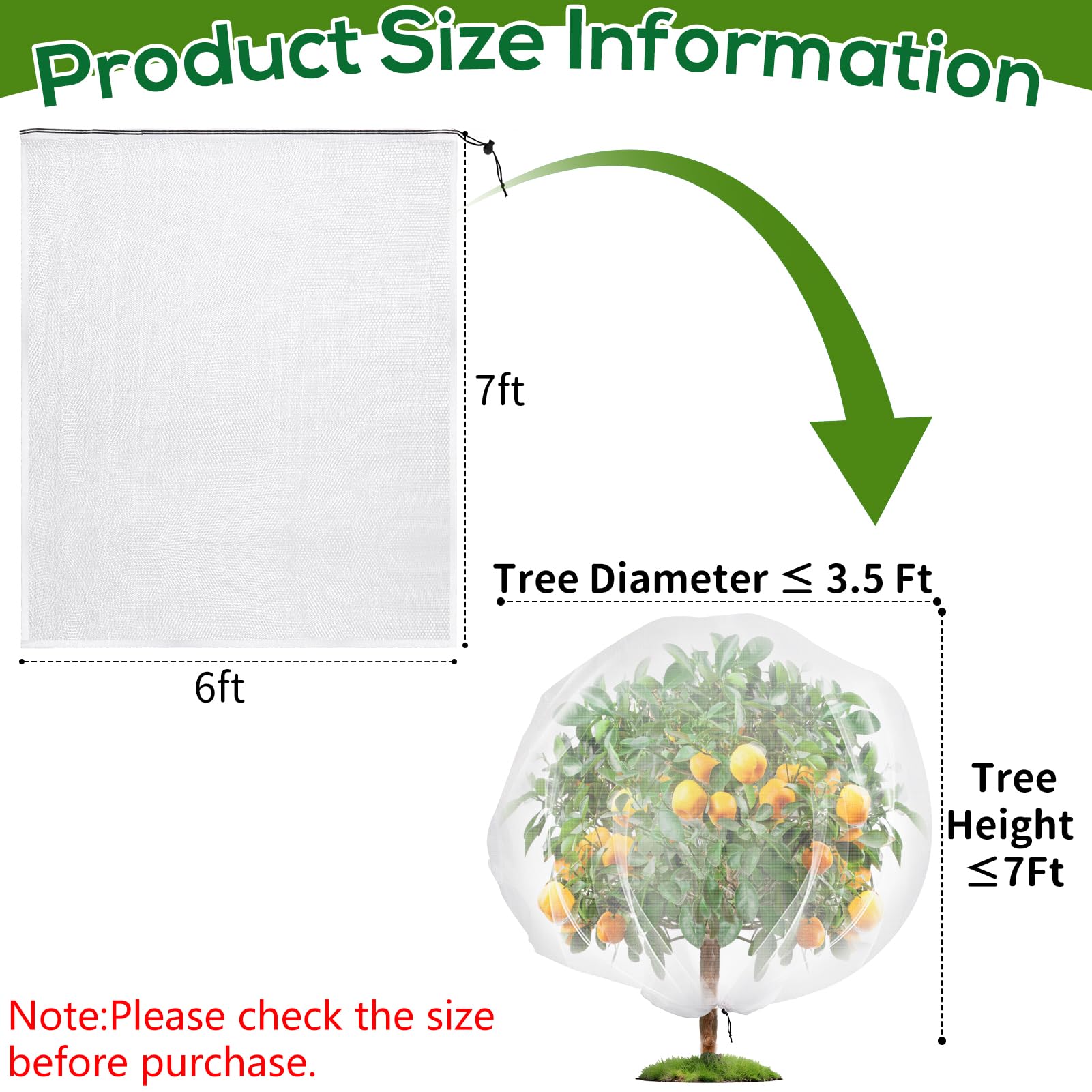 ZYP Fruit Tree Netting Cover 7 x 6 ft packaging