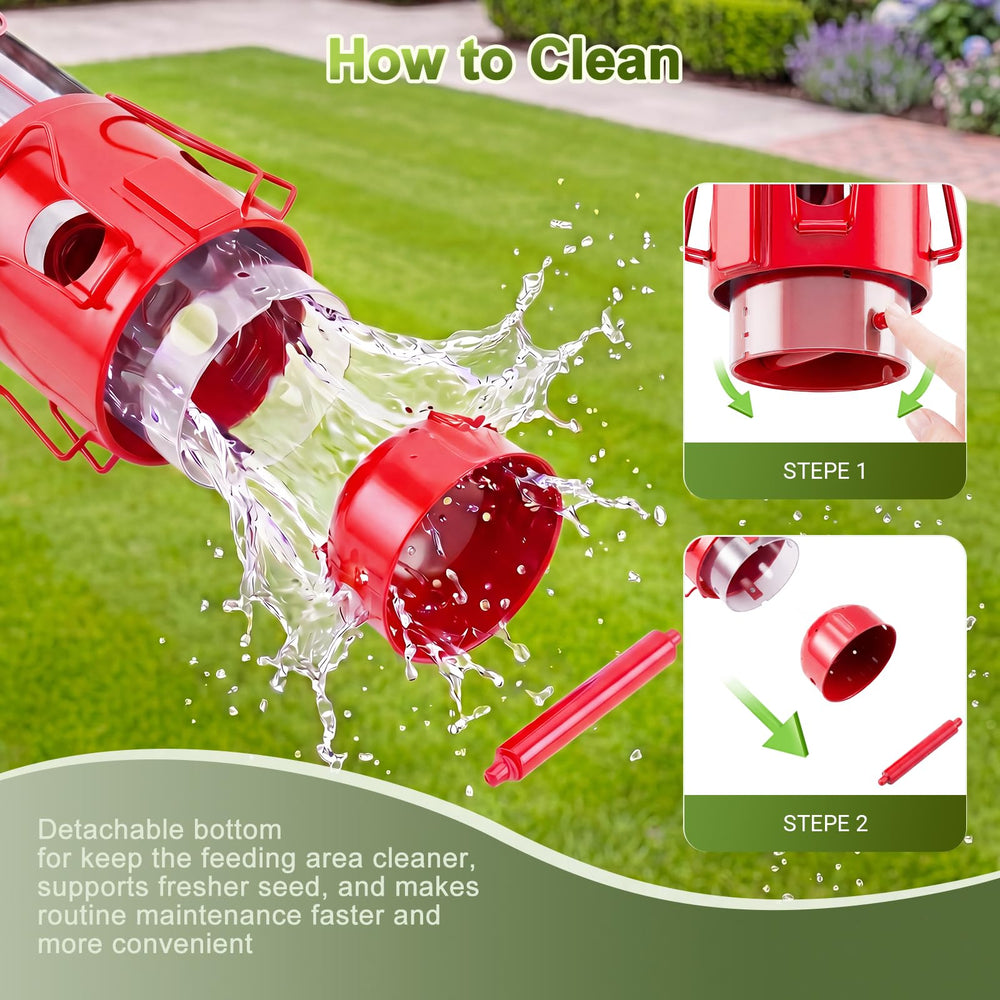 ZZOOEE bird feeder during winter weather, showcasing all-weather design