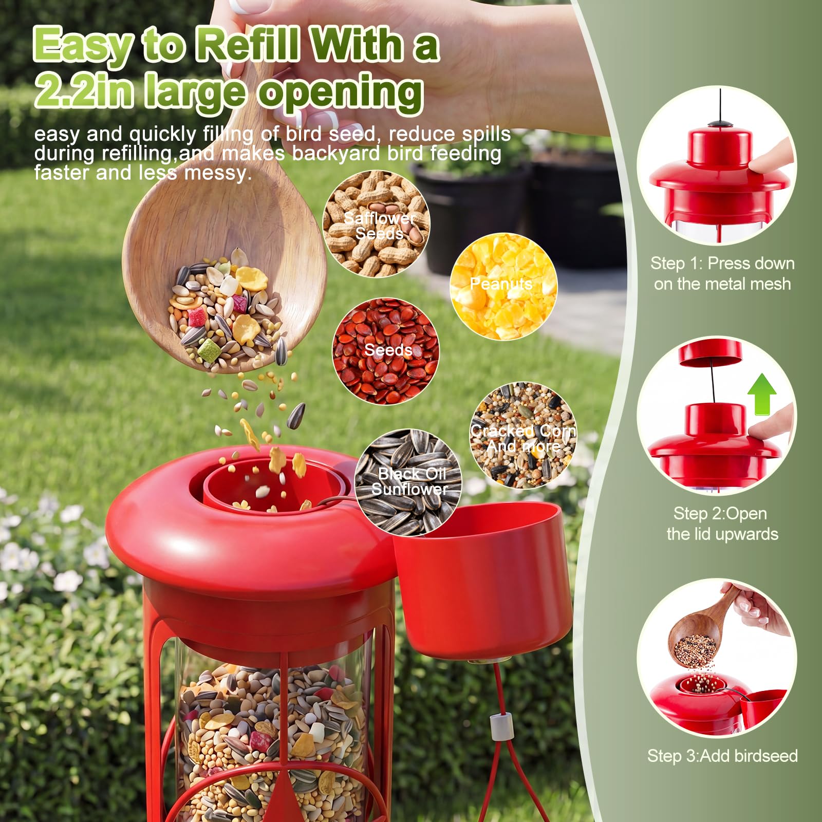 ZZOOEE bird feeder showing decorative roofline and star accent